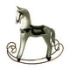 thumbnail image 1 of Figura de escritorio Caballo mecedor de madera Estatua de animal coleccionable Adorno de escritorio Gris, 1 of 9