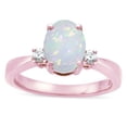 thumbnail image 3 of Star K � 3 Three Stone Oval Genuine Opal Classic Engagement Promise Ring, 3 of 9