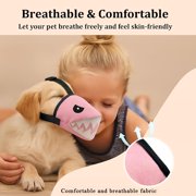 Colenumone Dog Muzzle Shark Design – Mesh Soft Muzzle for Small Medium Large Sized Dogs, Adjustable for No Bark, BitingScavenging, Licking & Chewing, Blue/Black/Pink (S–XL)