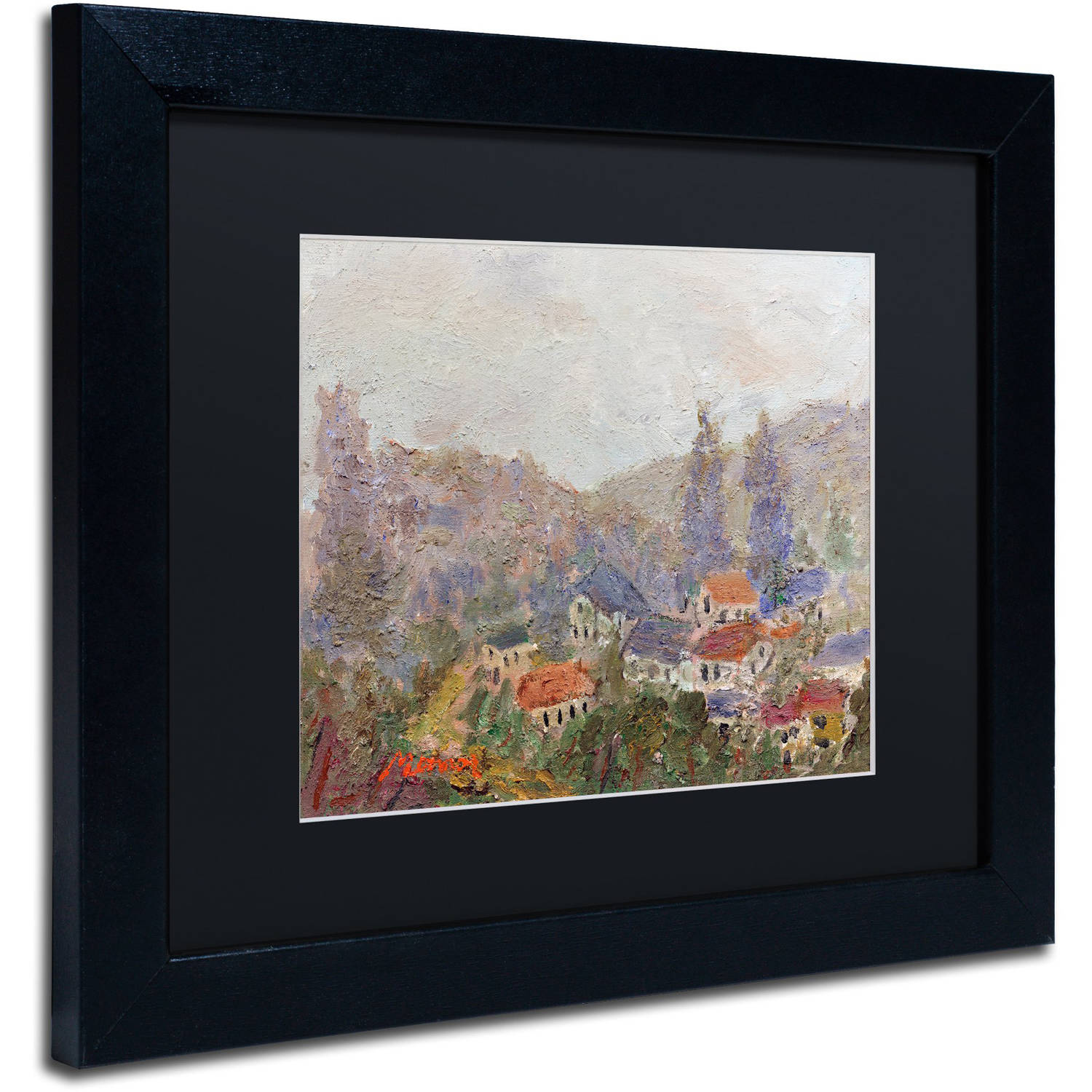 Trademark Fine Art "Misty Morning" Canvas Art by Manor Shadian Black Matte, Black Frame