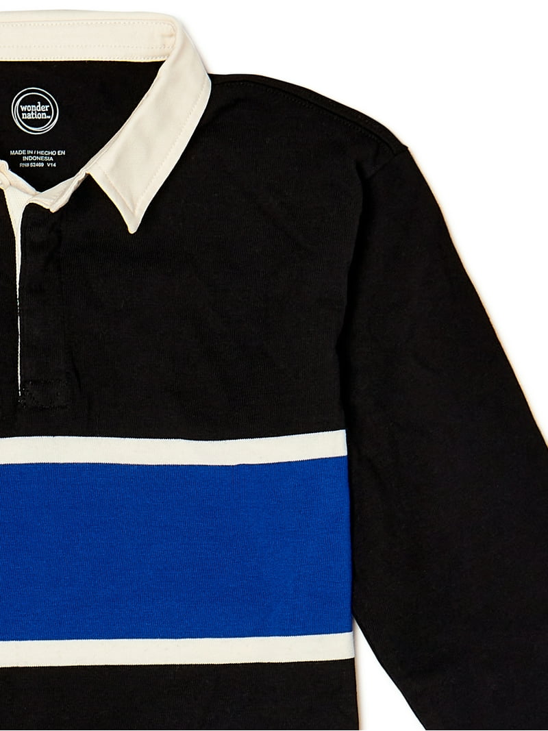 Wonder Nation Boys Rugby Polo Top, Sizes 4-18 - Walmart.com
