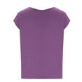 thumbnail image 5 of loopsun Womens Tops,Womens Plus Size Tops,Womens Solid Color Cap Sleeve Blouses T-Shirt Casual Loose Basic Shirts Tank Tops Purple XXXXL, 5 of 6