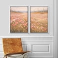 thumbnail image 3 of Framed Canvas Print Wall Art Set of 2 Wildflower Meadow Floral Botanical Vintage Art for Living Room, Bedroom, Office - 16"x24"x2 WHITE, 3 of 7