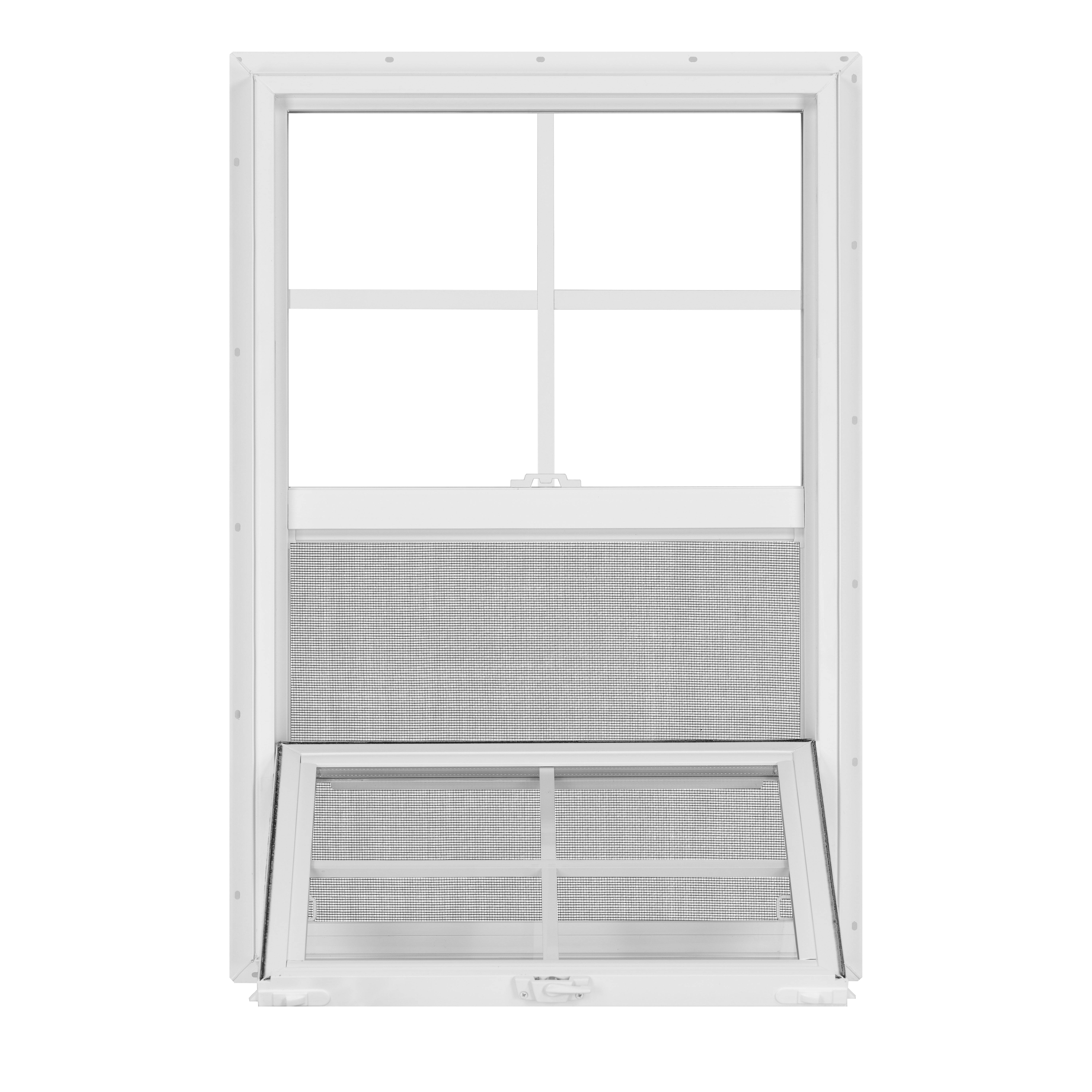 24 in. x 36 in. White Vinyl Double-Pane Insulated Single Hung Window with Grids