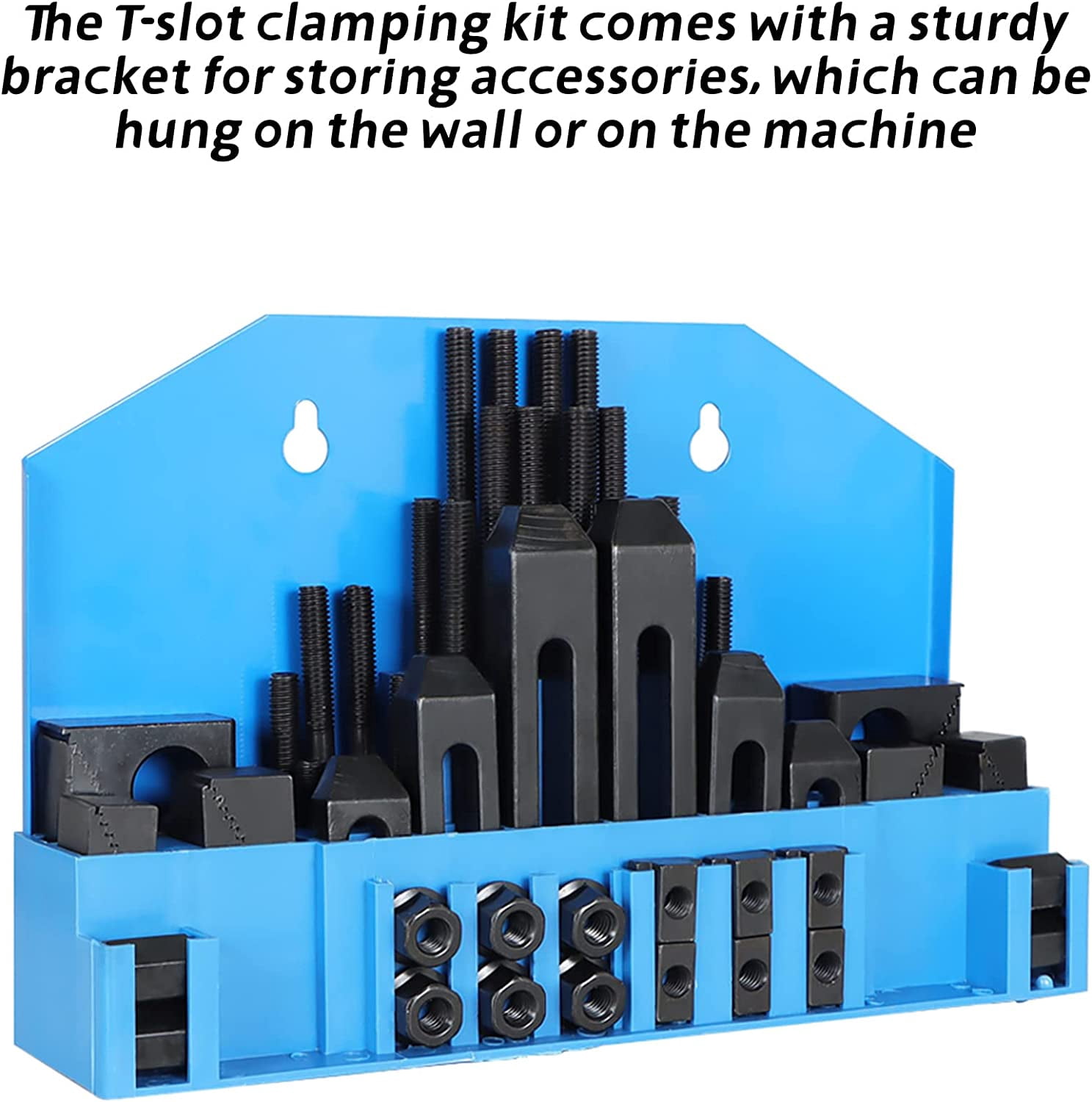 waltyotur 58pc T-slot Clamping Kit Sets of Fixtures, Pro-Series 1/2 T-Slot Step Hold Down Clamp Clamping Kit 3/8-16 Stud Clamping Kit Mill Machinist Set