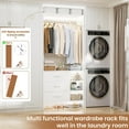thumbnail image 6 of Aheaplus 2.5FT Closet System with 3 Drawers, 29.5’’ Closet Organizer, Wood Closet Organizer System, Walk-in Closet or Small Closets Wardrobe, Clothes Rack with Hanging Rods,-E6, White, 6 of 7