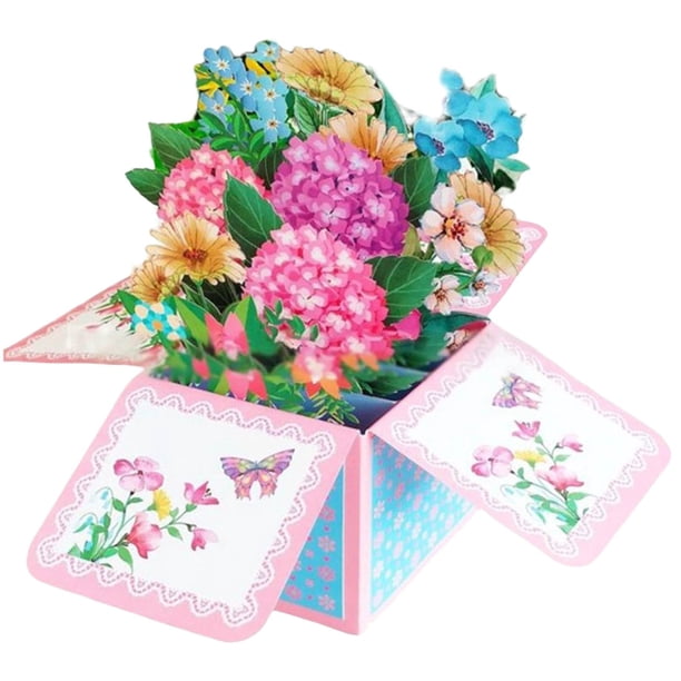 Hortensia 3D Tres tarjetas de felicitación Felicidades por tu cumpleaños Felicidades por tus vacaciones Universal