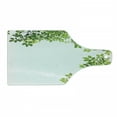 thumbnail image 1 of Leaves Cutting Board, Broad Leaves Close-up Background Garden Organic Foliage Shrubs Cells Plant Image, Tempered Glass Cutting and Serving Board, Wine Bottle Shape, White Green, by Ambesonne, 1 of 1