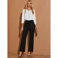 thumbnail image 3 of Pantalones Largos Allegra K de pierna Ancha Trabajo cintura Alta Negro M, 3 of 6