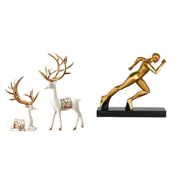 Escultura De Arte Abstracto Moderno De Reno Europeo, Artesanía Coleccionable, Figura Para Amantes De Los Ciervos, Para Decoración Del Hogar, Entrada Y Mesa.