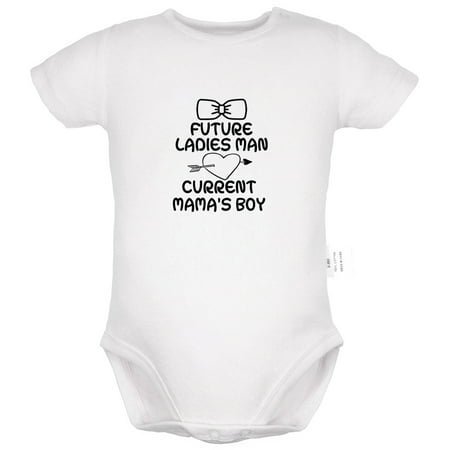 

Future Ladies Man Current Mama s Boy Funny Rompers For Babies Newborn Baby Unisex Bodysuits Infant Jumpsuits Toddler 0-24 Months Kids One-Piece Oufits (White 0-6 Months)