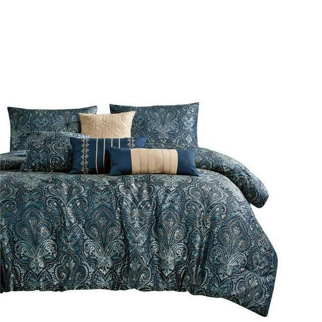 ESCA J22252V Q Murphy Couette Set&44; Sarcelle - Grand Size - 7 Pièces