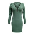 WMTBSRSW Womens Sweater Dress Zipper Bodycon Elegant Mini Slim Pullover