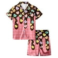thumbnail image 4 of Girls Valentines Print Pajama Short Sleeve Top Shorts Soft Sleepwear Casual Comfortable Nightwear Kids 2 Piece Outfits Brown 4-5 Y, 4 of 4