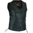 thumbnail image 4 of Daniel Smart Women's Faux Leather Motorcycle Vest – Side Lace Biker Vest with Snap Closure & Smart Pockets, 4 of 4