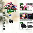 thumbnail image 3 of Solar Cemetery Flower Lights, Waterproof Silk Petal Memorial Garden Stake for Graveside, Outdoor Decorative Sympathy Gift for Yard Pathway, Purple (k), 3 of 5