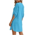 thumbnail image 5 of YueHuiYing Women Beach Cover Ups V Neck Button Down Swimsuit Coverup Swimwear Bathing Suit Cover Up, 5 of 5