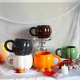 thumbnail image 3 of Wosthever Taza de cerámica con forma de calabaza, taza de calabaza de Halloween, bonita capacidad para café, superficie lisa, ideal para Juegos de servir café y té naranja 401-500 ml, 3 of 6