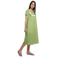 thumbnail image 4 of Moomaya Printed WoMen's Lace Neckline Nightdress Short Sleeve Nightwear, 4 of 5