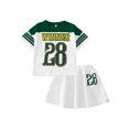 thumbnail image 2 of PureChapter Girls Clothing Sets Color Block Short Sleeve T-Shirt & Pleated Skirt 2 Piece Back to School Outfit for Kids 7-14, 2 of 8