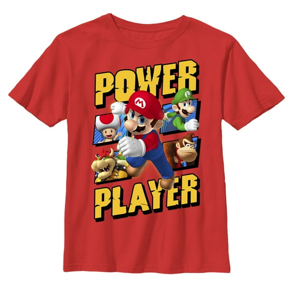 Boy's Nintendo Mario Power Players Graphic Tee Red Small