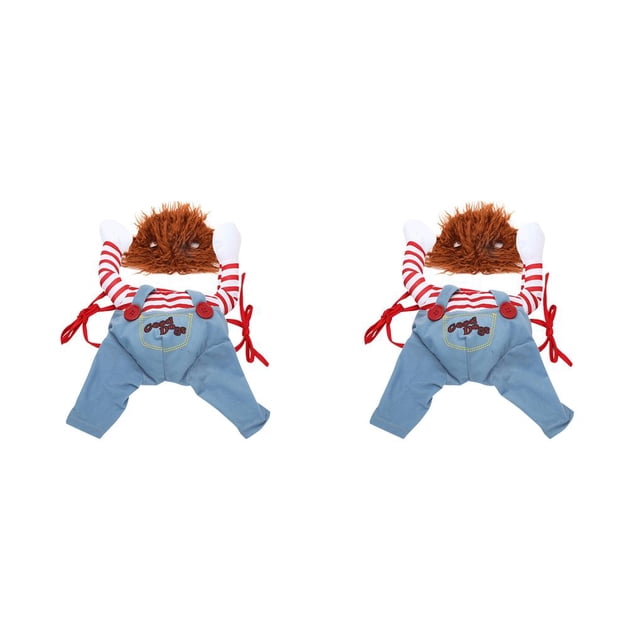 Methold Disfraz de perro con forma de daga, accesorio a rayas, ropa para perros, brazos acolchados, monos para mascotas, fiesta de Navidad, S 2piezas