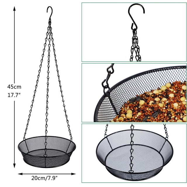 Plataforma colgante, malla metálica colgante para pájaros, suministros para pájaros, comedero para pájaros, grado profesional