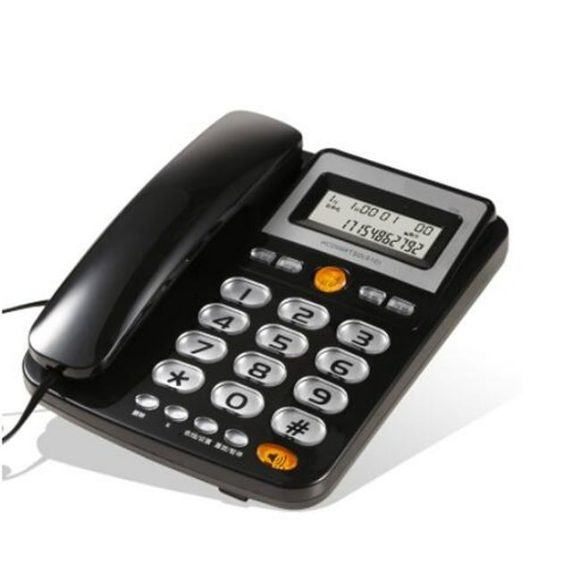 Teléfono Fijo Con Cable, Botón Grande Llamadas Manos Libres Bordes Redondeados Marcación Rápida Con Un Toque 5 Niveles Brillo Ajustable Teléfono Fijo Para Oficina