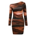thumbnail image 4 of DHFJKG One Shoulder Bodycon Women Long Sleeve Mini Dress Asymmetric Slim Fit Tie Dye Casual Dresses Club Party Wear Stylish Dresses, 4 of 7