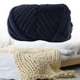 thumbnail image 6 of Chunky Yarn,Velvet Chunky Yarn for Crocheting Knitting,Weight Yarn Hand Knitting Blanket Bulky Yarn,Jumbo Tube Giant Yarn Tubular Weaving Washable,Arm Knit Yarn Tapestry Hand Knit Dark Blue, 6 of 8
