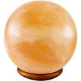 thumbnail image 4 of Salt Gems Himalayan Salt Lamp Globe Shaped Hand Carved Pink Decoration Lamp with Wood Base, Electric Cord and 25 Watt Bulb, 4 of 7