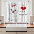 thumbnail image 2 of Ambesonne Yorkie Kitchen Curtains, I Love My Yorkie Terrier, 55"x39", Black White Red, 2 of 3