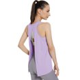 thumbnail image 3 of Gym Tops for Women Workout Sleeveless Tank Tops for Women Crewneck T-Shirt Tennis Yoga Athletic Running Shirts Loose Fit Gym Clothes (Purple,S), 3 of 5