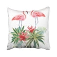 thumbnail image 1 of Funda de almohada ABPHQTO Exótico pájaro Tropical Flamenco rosa Con Hojas de Palma y Planta Flor Agave Acuarela 45x45 cm, 1 of 1