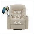 thumbnail image 5 of Recliners: Power Lift Motion Recliner with Heating & Massage, Ivory Leather Aire | Ivory | Faux Leather, 5 of 15