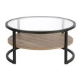 thumbnail image 4 of Evelyn&Zoe Winston 34.75" Wide Round Coffee Table, Blackened Bronze/Rustic Oak, 4 of 7