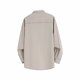 thumbnail image 4 of Blusa y camisa de manga larga con cuello vuelto para hombre, color liso, con botones y cuello vuelto, cárdigan de manga larga, blusa de poliéster para hombre, 4 of 4