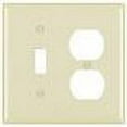 thumbnail image 2 of Pass & Seymour Legrand SP18-IU 2-Gang Combination Toggle Light Switch & Duplex Outlet Receptacle Wall Plate, Standard Size Cover, Thermoset Plastic, Ivory, 2 of 2