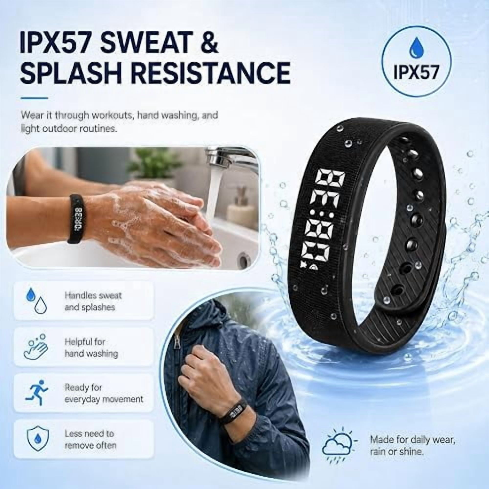 Auralis Wake Band, Vibrating Alarm Clock Wristband for Heavy Sleepers, Silent Vibration Watch for Deaf & Hard of Hearing, Smart Wake Up Band for Deep Sleepers Adults, Won't Disturb Partner