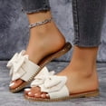 thumbnail image 3 of Mepaouo Women's Flat Sandals Comfortable Summer Beach Dressy Slides 2025 Cute Bow Open Toe Casual Shoes, 3 of 7