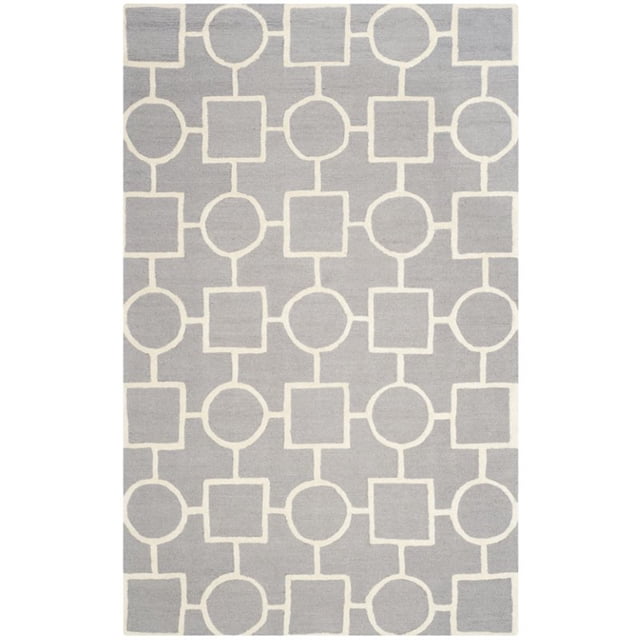 Safavieh Cambridge 3' X 5' Hand Tufted Wool Rug in Silver and Ivory