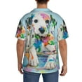 thumbnail image 5 of Balery A Funny Little Dalmatian Puppy Men's Casual Button Down Shirt Short Sleeve Textured Summer Cuban Beach Shirts-4X-Large, 5 of 7