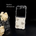 thumbnail image 2 of Case for Samsung Galaxy Z Flip 6 (2024),Cute Beautiful Rhinestone Butterfly Design Phone Protective Cover with Pearl Wrist Chain for Girls Women (no Chain), 2 of 8