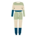 thumbnail image 4 of DeHolifer Women's Two Piece Tracksuit Color Block Crewneck Long Sleeve Pullover Long Sweatpants Sport Outfits Sets Sky Blue M, 4 of 5