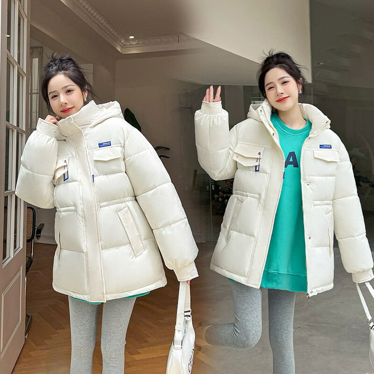 DanceeMangoo Winter Coat Women Korean Mid-length Jacket Women Clothing Warm  Hooded Parkas Thicken Loose Coats and Jackets for Women Abrigos Z