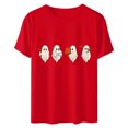 thumbnail image 4 of Cadeau de Saint-Valentin pour Femmes, T-shirt Décontracté à Manches Courtes et Col Rond avec Imprimé Arbre de Noël, 4 of 6