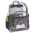 thumbnail image 3 of Summit Ridge Clear Waterproof Heavy Duty Stadium Approved Backpack with Water Bottle Holding Pockets, Front Zipper Pocket and Mesh Pocket for Men, Women in Purple, 3 of 8
