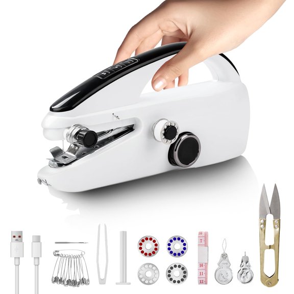 Mini Sewing Machine Portable Household Sewing Machine Multi-Function Handheld Sewing Machine Double Speed Adjustment Electric Sewing Machine