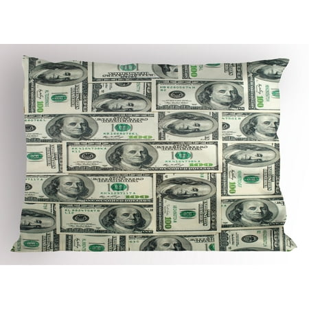 Money Pillow Sham Dollar Bills Of United States Federal Reserve