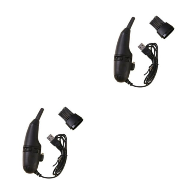 crativent ABS Keyboard Vacuum Portable USB Replacement Solid Color 5V Detachable Quiet Running Laptop Duster Accessories Black 2Set